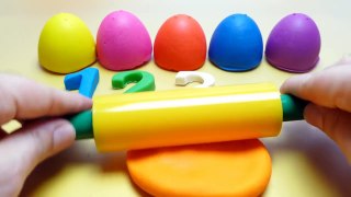 English Learning - Numbers for Kids - Play-Doh Surprise Eggs with Toys