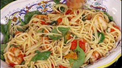 Linguine mit Garnelen und geschmorten Tomaten
