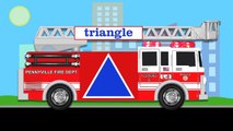화재 트럭 교육 형태는 어린이를위한 기본 도형 소방차 비디오 학습