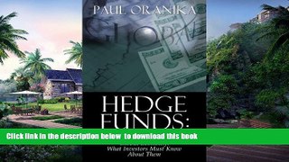 Pre Order Hedge Funds Paul Oranika Full Ebook