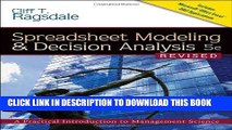 [PDF] Epub Spreadsheet Modeling   Decision Analysis: A Practical Introduction to Management