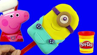 Play Doh massinha - DIY make Minions Banana Ice-Cream & Cookies for Peppa Pig Español