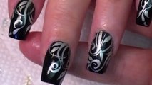 DIY Filigree Nails | Black and Silver Nail Art Design Tutorial