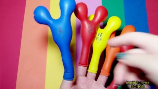 The Balloon Show Finger Family for Learning Colors - Five Balloons Nursery Songs video