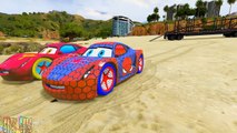 Mickey Mouse and Spidercar with NEW Spiderman Transported Cars & McQueen Nursery Rhymes Songs