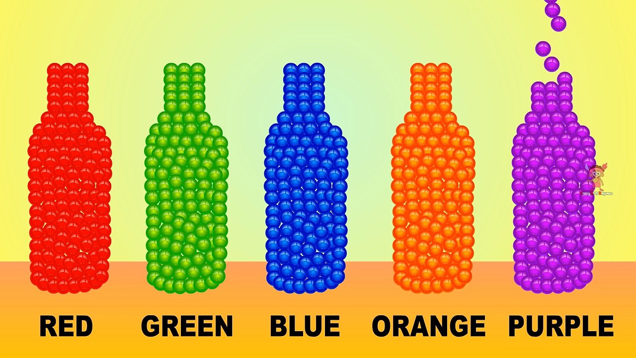 Learn Colors with 3D Colorfull Balls In Invisible Bottle Show For Kids Toddlers Babies Videos