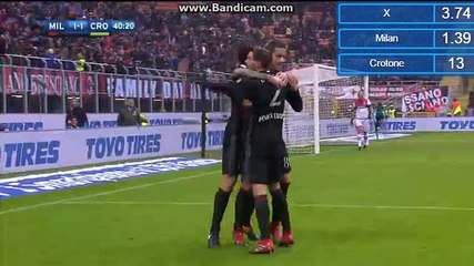 1-1 Mario Pasalic Goal HD - AC Milan vs Crotone - 04.12.2016