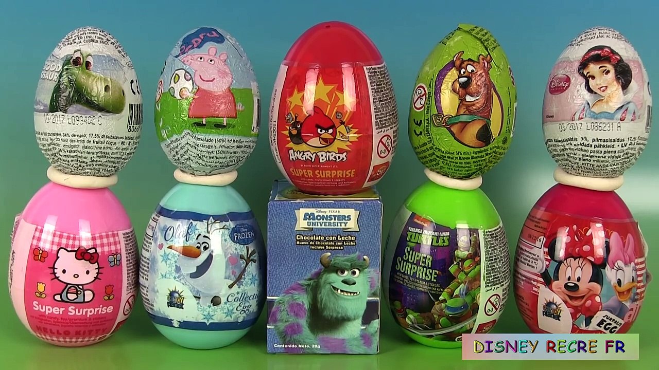 10 Oeufs Surprise Angry Birds Peppa Pig Hello Kitty Scooby Doo 10 Surprise Eggs Unboxing