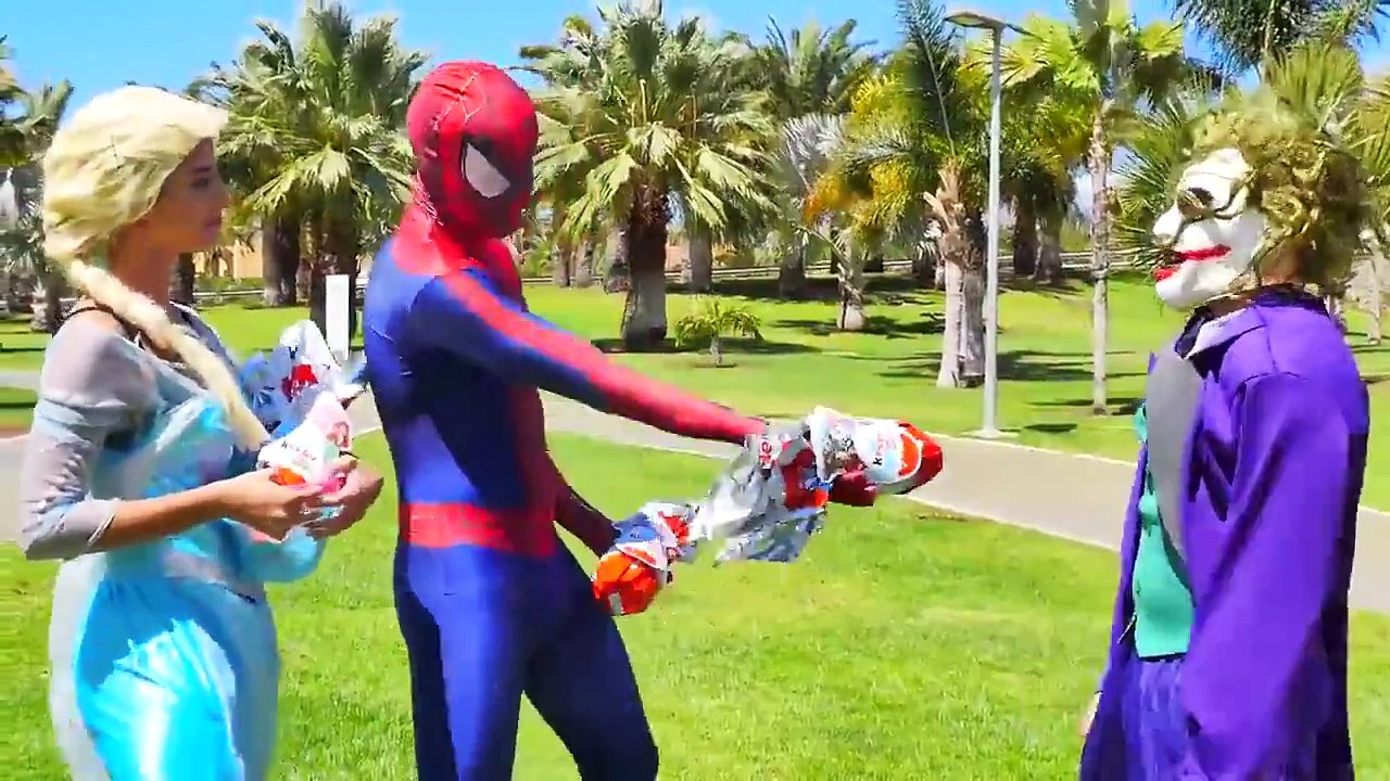 Spiderman hombre araña & Princesa Frozen Elsa Elsa congelada ! superhéroe Huevos Sorpresa