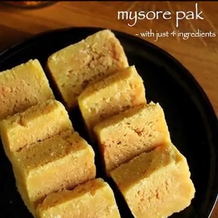 mysore pak recipe _ easy homemade mysore pak recipe