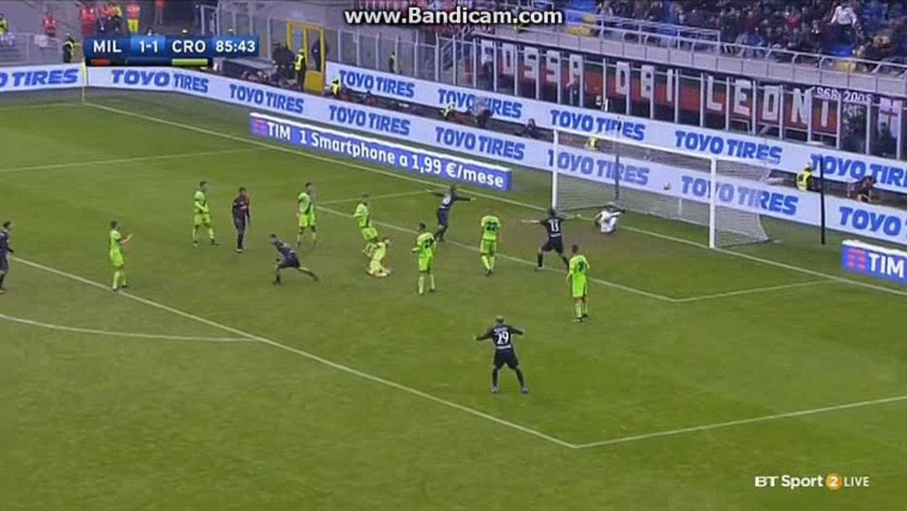 2-1 First goal In San Siro  Gianluca Lapadula Goal 2-1 AC Milan vs Crotone 04.12.2016