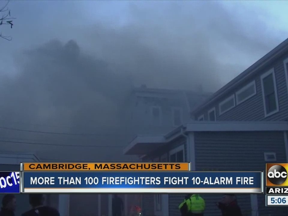More than 100 firefighters battled a 10-alarm fire in the Boston area