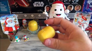 2016 Christmas Kinder Mix - Maxi Egg & Surprise Eggs + Box Toy Figure Unboxing