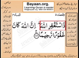 Quran in urdu Surah AL Nissa 004 Ayat 106 Learn Quran translation in Urdu Easy Quran Learning