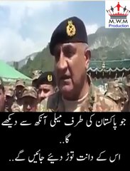 Download Video: pakistan new army chief qamar javaid bajwa new message to india