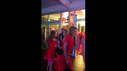 Gaby Toscano y Fede D Elia en la Celebracion de R. Caras
