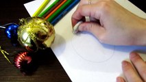 Как быстро нарисовать новогодние игрушки How fast to draw Christmas toys for children