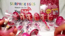 Barbie Surprise Eggs Unboxing Toys - part 2 - Opening of Kinder Surprise Style of Eggs