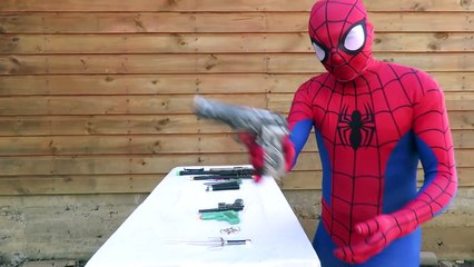 Spiderman in real Life Gun Shootgun Guns | Superhero fights Epic