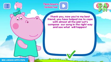 Mini juegos Hippo Peppa - Music | Hipona Pepa Juegos para niños Mini Melodías alegres