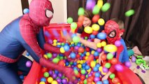 SURPRISE TOYS Ball Pit CHALLENGE Surprise Eggs & Blind Bags Spiderman DisneyCarToys