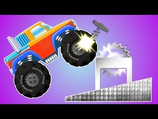 Monster Truck In Machine Land | Truck Cartoon