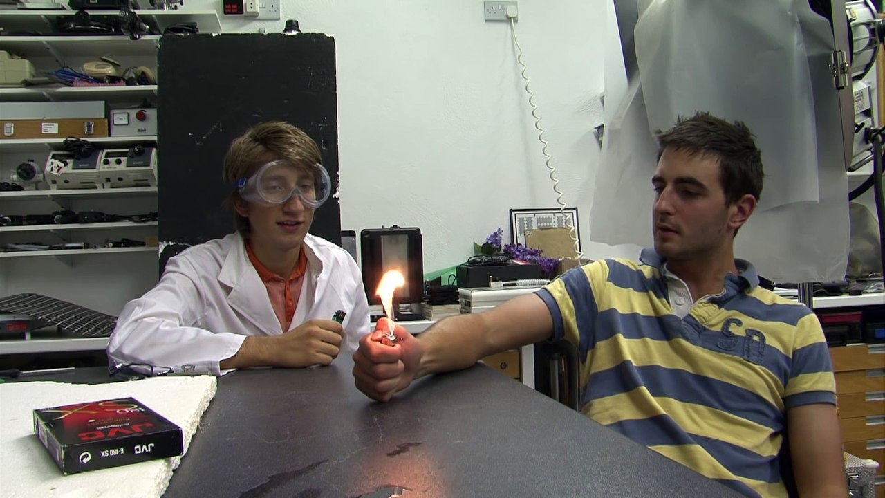 Flaming Hand Fireball - The Slow Mo Guys