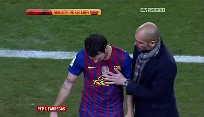 Pep Guardiola slaps Fabregas