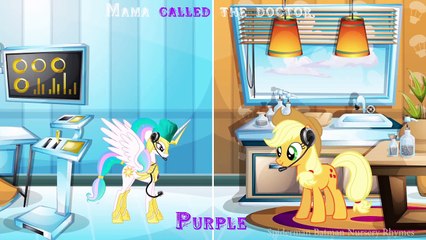 5 little Pony Jumping on the Bed - Twilight Sparkle, Rarity, Rainbow Dash, Pinkie Pie Nursery Rhymes