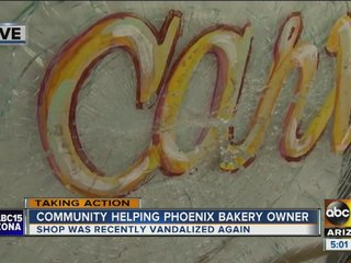 Neighbors come together to help vandalized bakery