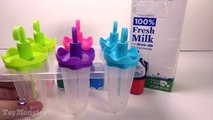 DIY How to Make Colors Milk Stick Icecream Learn Colors Slime Clay - Creative for Kids