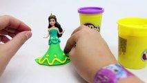 Play Doh Disney Princess Dolls Ariel Elsa Anna Rapunzel Princess Playdo Dress Hasbro Toys
