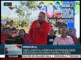 Cabello insta a la derecha a responsabilizarse por acciones violentas