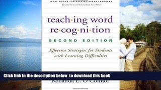 Best Price Rollanda E. O Connor PhD Teaching Word Recognition, Second Edition: Effective
