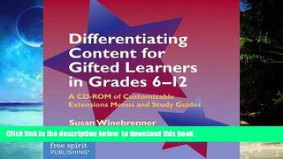 Pre Order Differentiating Content for Gifted Learners in Grades 6-12 Susan Winebrenner M.S.