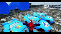 DINOCO MCQUEEN IN TROUBLE with Spider Man Cars Crash! Nursery Rhymes Songs for Children with Action