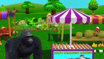 King Kong And Dinosaurs Cartoons Singing Hot Cross Buns Children Nursery Rhymes