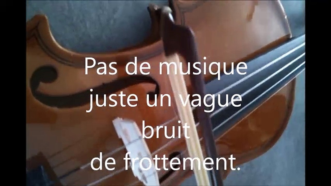 Bien commencer le violon, l'archet et la colophane.