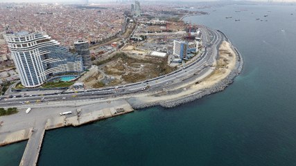 Avrasya Tüneli ve sahil yolu havadan görüntülendi