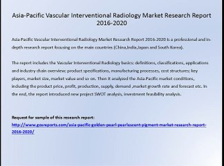 Asia-Pacific Vascular Interventional Radiology Market Research Report 2016-2020