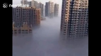 Fog and smog covers entire city in China