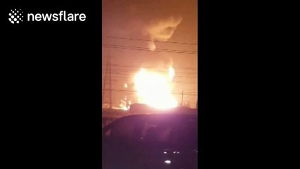 Oil tanker explosion injures five people in China