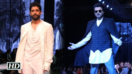 Farhan Akhtar and Anil Kapoor walk the ramp at GQ