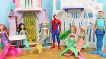 Frozen Elsa MERMAID PARTY With Little Mermaid Ariel, Play Doh Spiderman, Mike The Merman, Anna