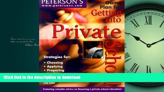 Pre Order Game Plan Get into PrivSch (Game Plan for Getting Into Private School) On Book