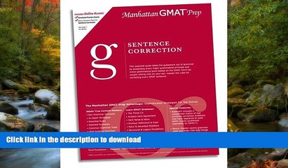 Read Book Sentence Correction GMAT Preparation Guide (Manhattan GMAT Preparation Guide: Sentence