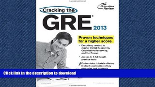 Pre Order Cracking the GRE with DVD, 2013 Edition (Graduate School Test Preparation) Kindle eBooks