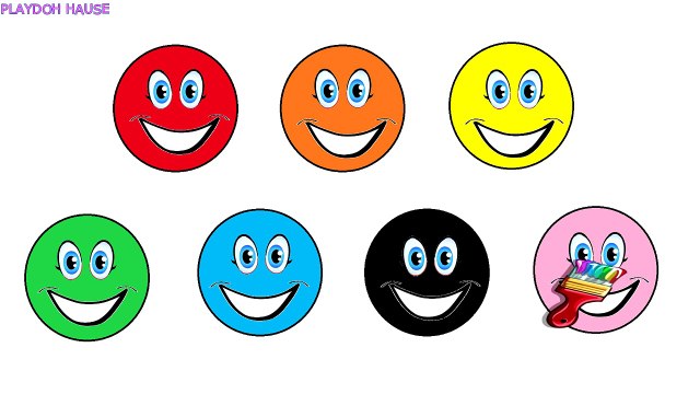 Learn Colors For Children With Smiley Faces Coloring Page