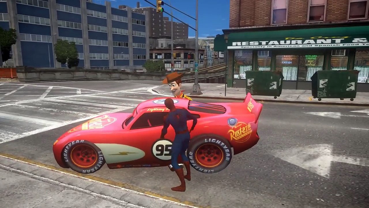Woody Toy Story, Spiderman & Flash McQueen Disney Cars 2 Pixar | Dessin Animé pour enfant