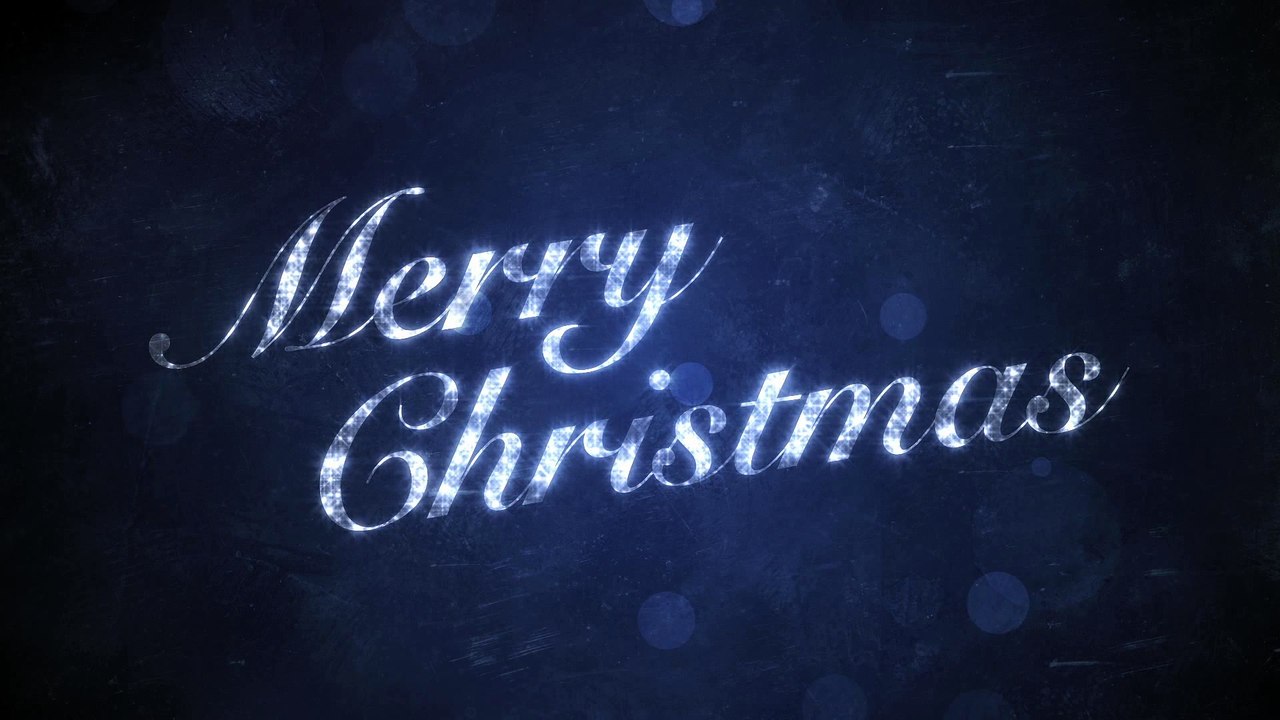 Merry Christmas on Blue - HD Background Loop